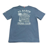 Saint Barth T-Shirt Girocollo Tinta Unita con Stampa per Bambino 00386L AZZURRO SAINT BARTH 