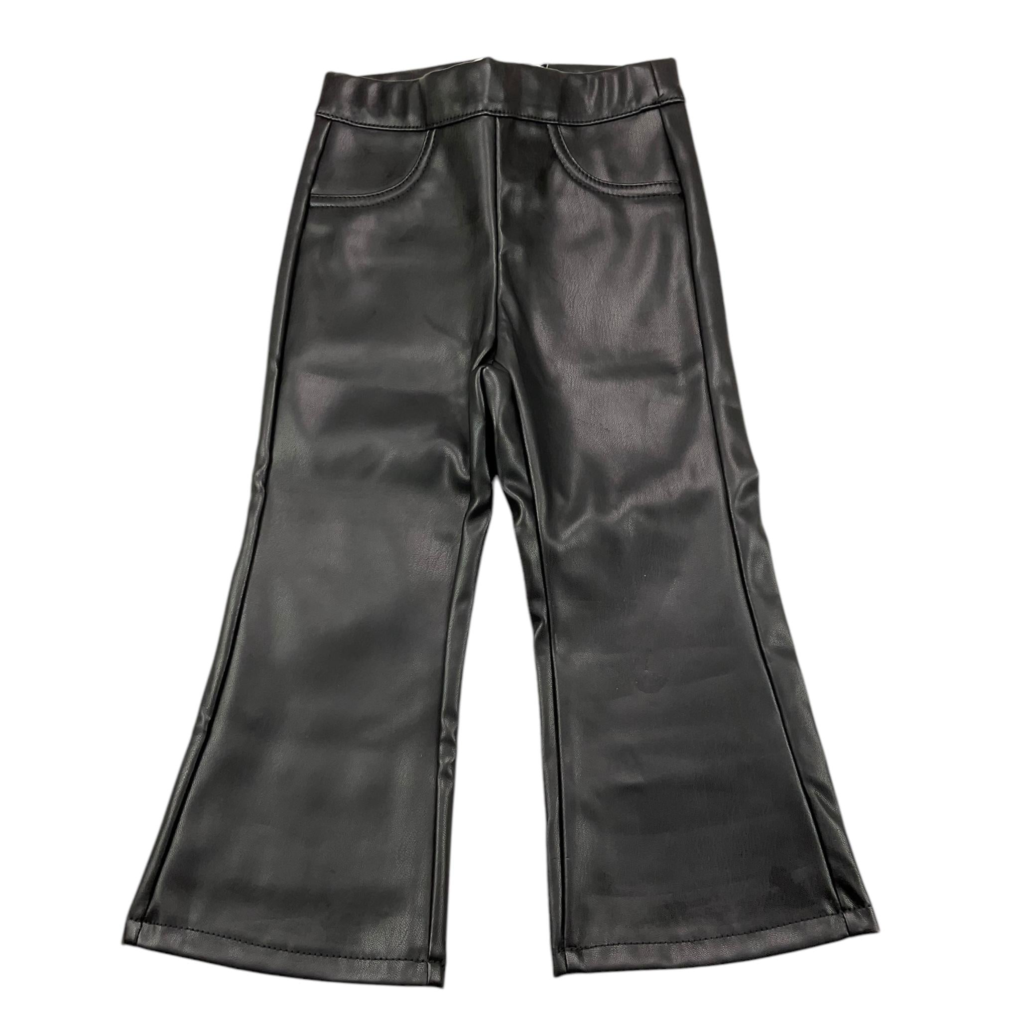 NAME.IT pantalone in ecopelle tinta unita modello zampa Nero per Neonato 13235876 NERO NAME.IT 