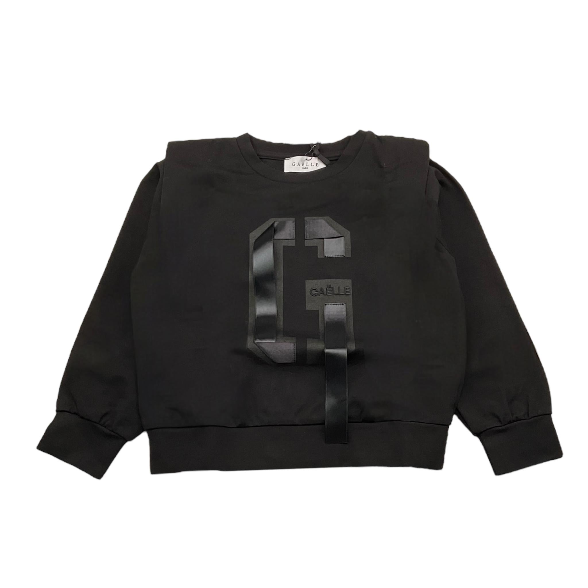 GAELLE felpa chiusa girocollo tinta unita con logo Nero per Bambina 2741F00414X NERO GAELLE 