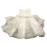 Mimilu' Solid Color Sleeveless Ceremony Dress With White Belt For Newborns
