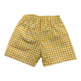 Aventiquattrore Bermuda Solid Color with Yellow Check Pattern for Newborns