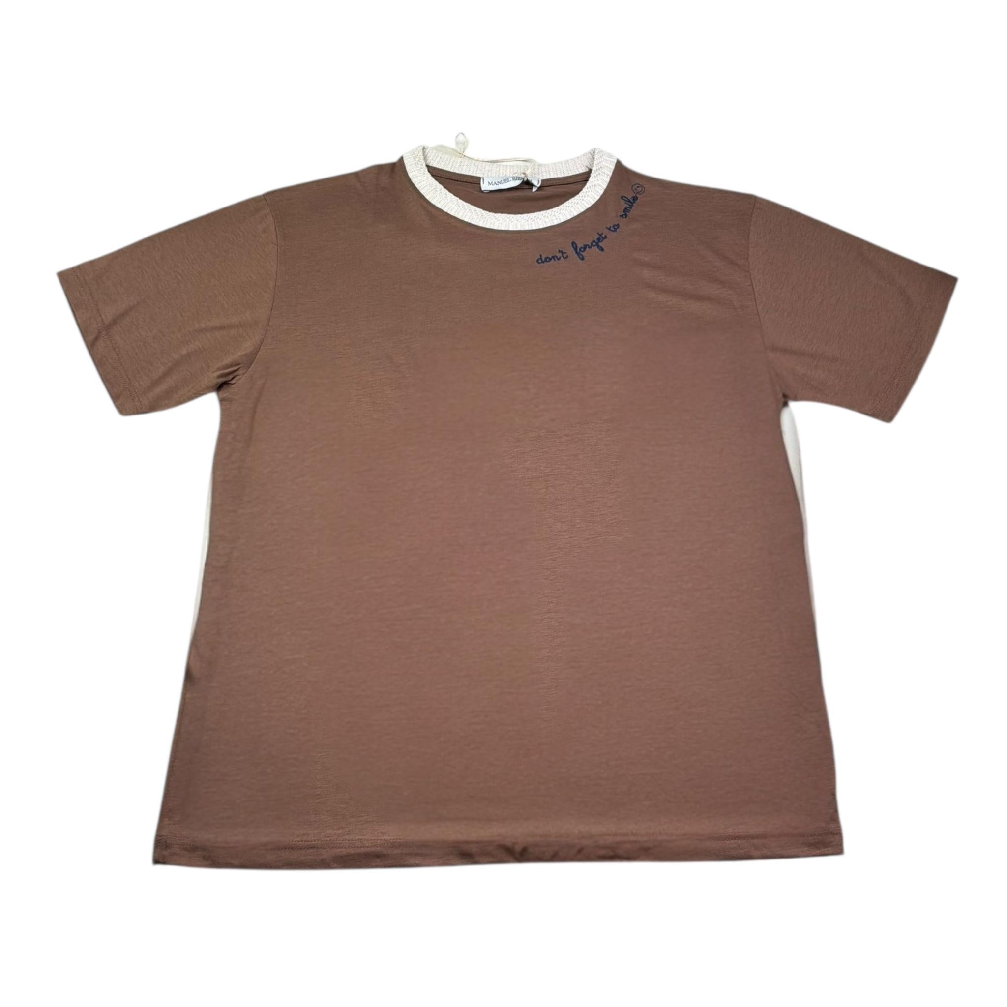 Manuel Ritz T-Shirt Girocollo Tinta Unita per Bambino MR3050 MARRONE MANUEL RITZ 