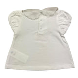 Le Bebe' Plain White Collared T-Shirt for Baby Girls