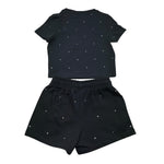 Saint Barth Completo 2 Pezzi T-Shirt-Short Tinta Unita per Bambina NIVES NERO SAINT BARTH 