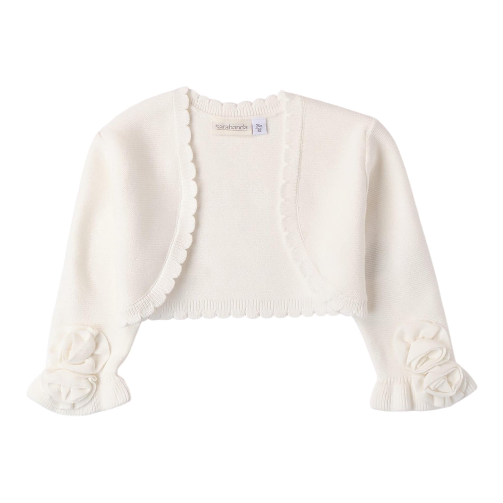 Sarabanda Coprispalle Tinta Unita con Applicazioni per Bambina 0B431 BIANCO SARABANDA 