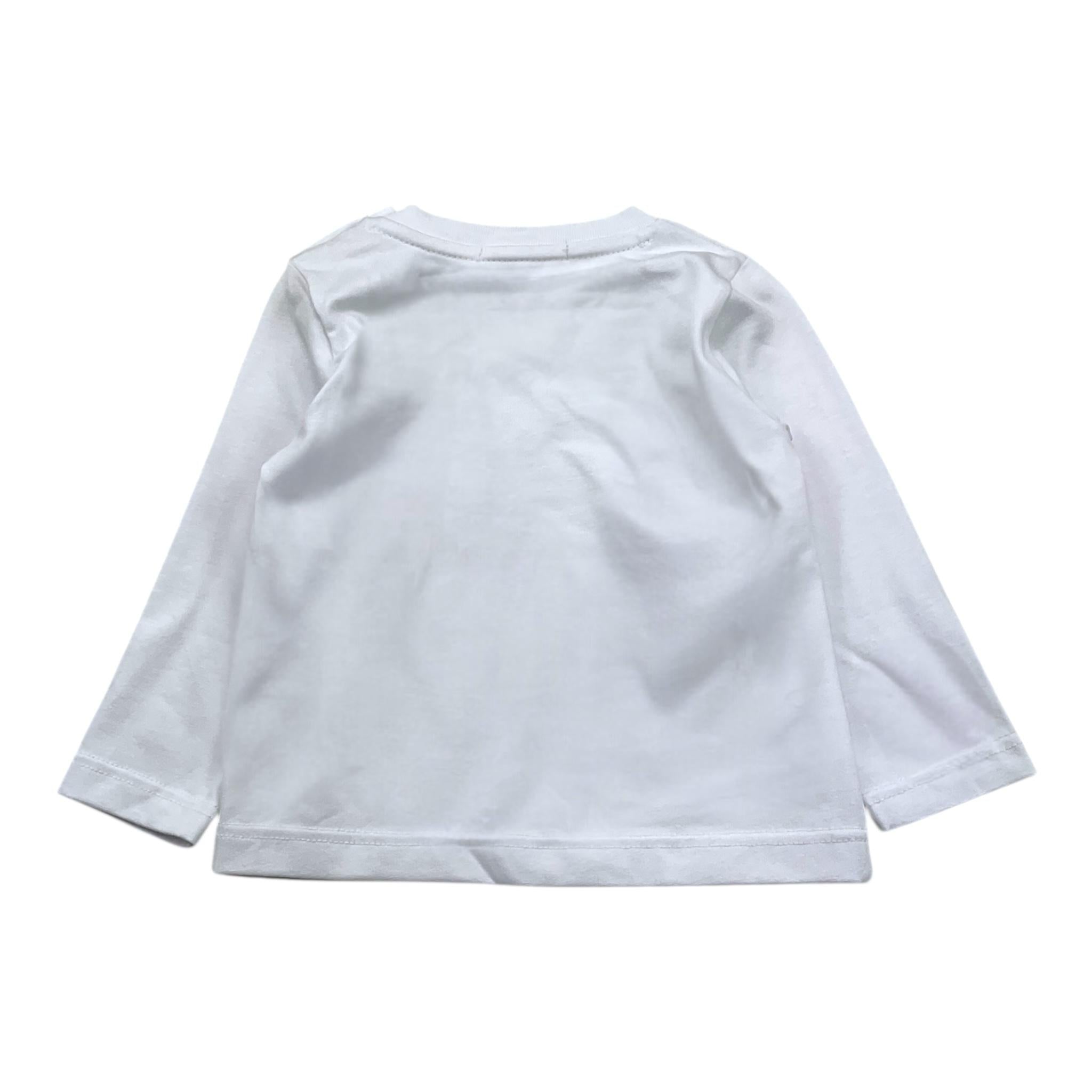 DANIELE ALESSANDRINI shirt girocollo tinta unita con stampa Bianco per Bambino 1291M00072XJ BIANCO DANIELE ALESSANDRINI 