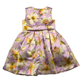 Abel &amp; Lula Solid Color Floral Print Lilac Sleeveless Dress For Girls