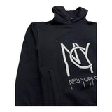 NEVER TOO felpa chiusa con cappuccio tinta unita con stampa in contrasto Nero per Bambino NT2108RXX NERO NEVER TOO 