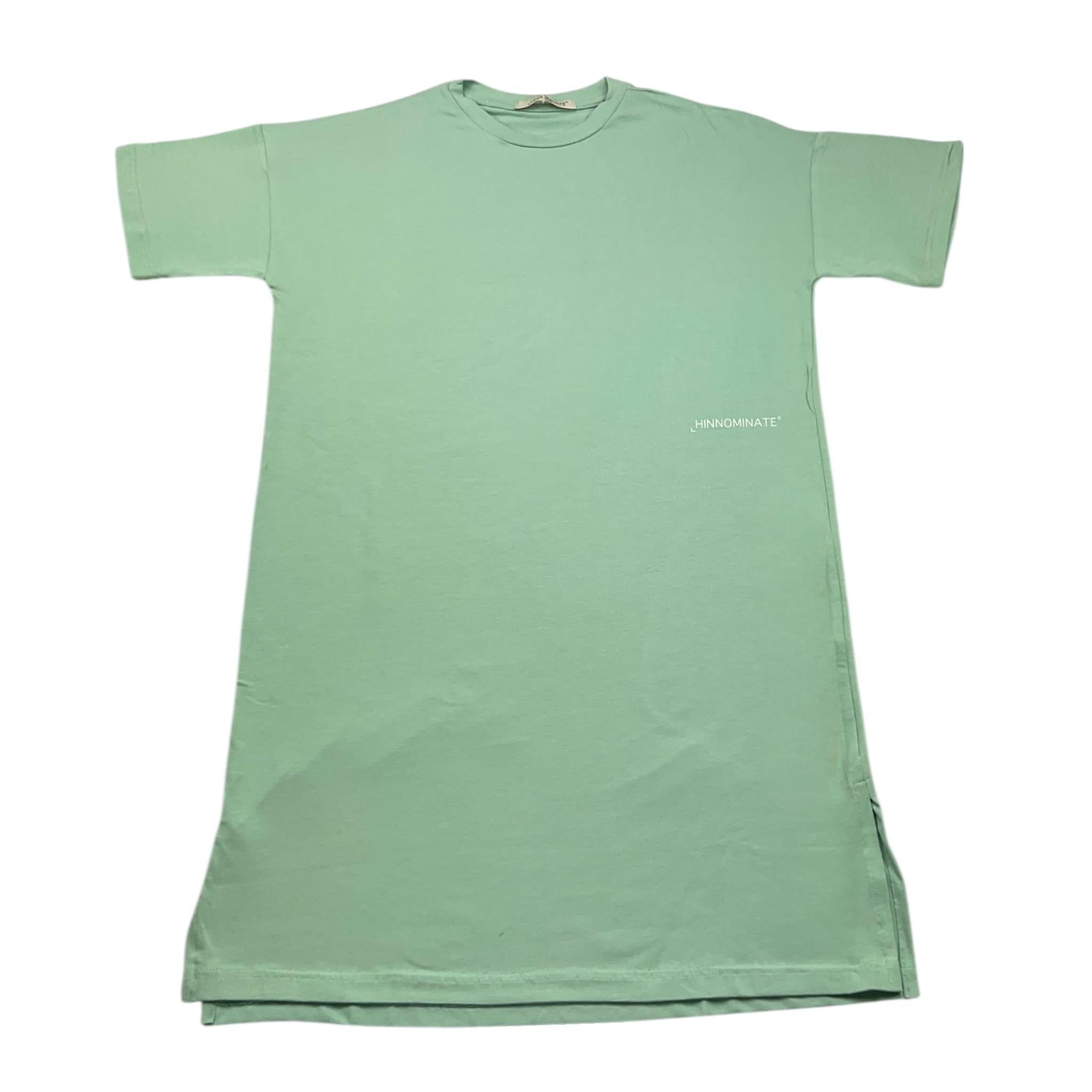 Hinnominate Abito Mezza Manica Tinta Unita con Stampa per Bambina 3646V00175 VERDE HINNOMINATE 