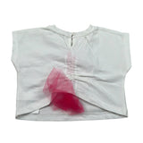 M+E' T-Shirt Girocollo Tinta Unita con Stampa per Neonata UE1383 BIANCO M+E' 