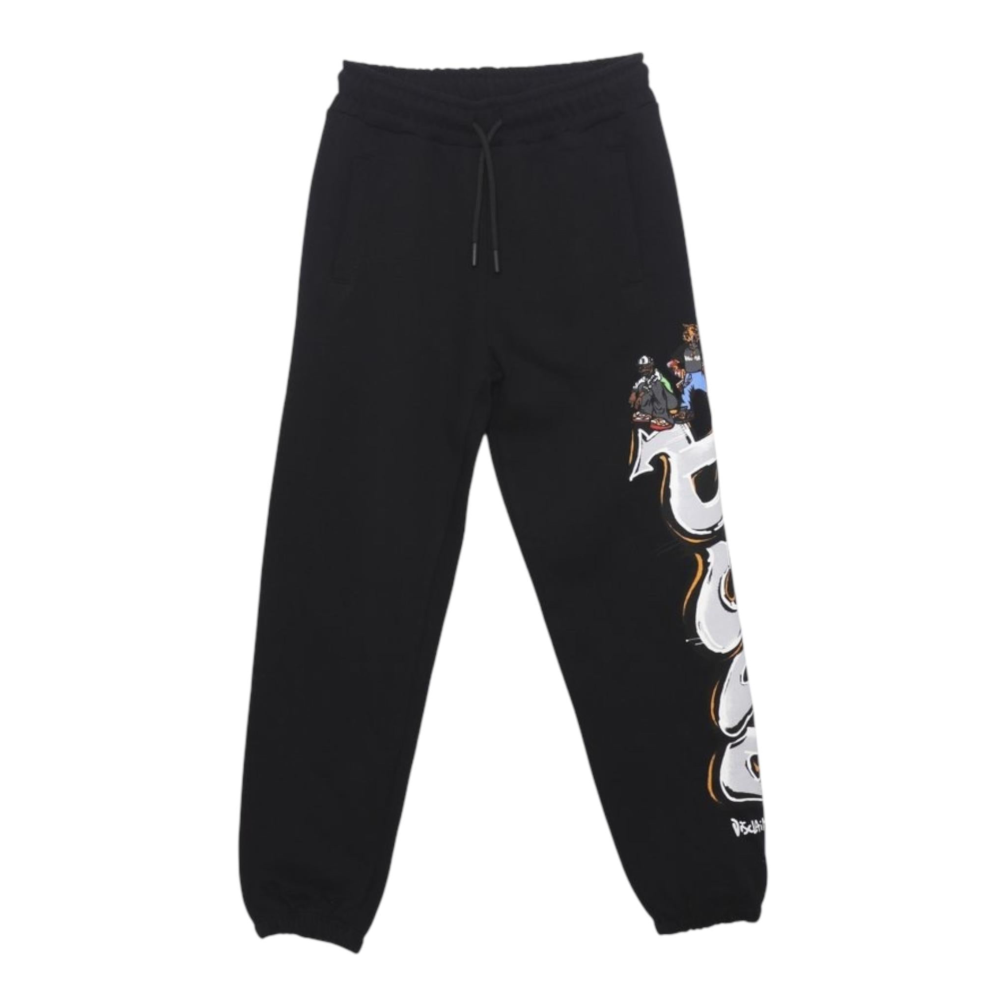DISCLAIMER pantalone tinta unita modello tuta con stampa Nero per Bambino 24IDK58221X NERO DISCLAIMER 