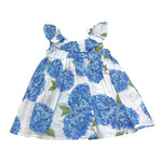 Magil Abito Girmanica Tinta Unita con Fantasia Fiori per Neonata BN20114 BIANCO MAGIL 