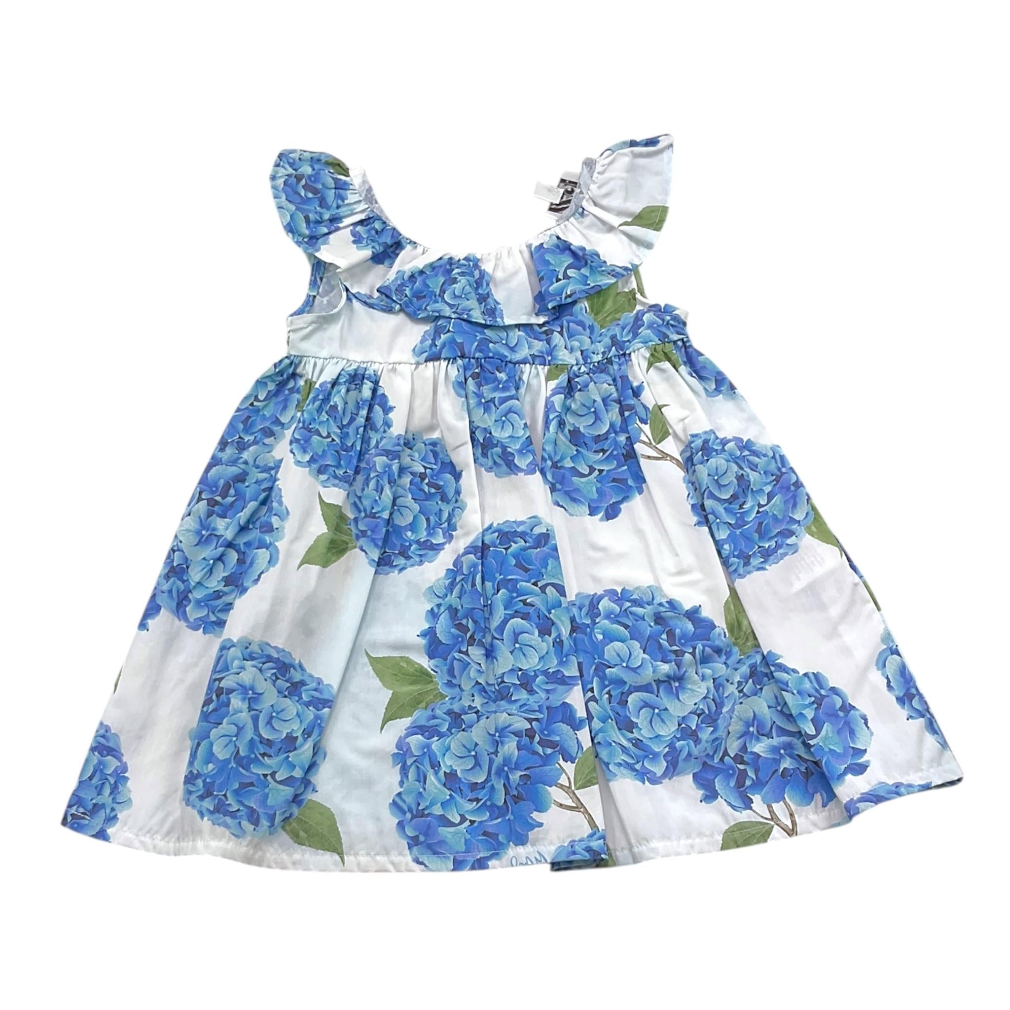 Magil Abito Girmanica Tinta Unita con Fantasia Fiori per Neonata BN20114 BIANCO MAGIL 