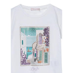 Liu Jo T-Shirt Girocollo tinta unita con Stampa E Brillantini Bianco per Neonata KA5093XXXN BIANCO LIU JO 