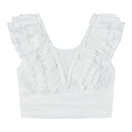 Fun & Fun Top Giromanica Tinta Unita con Rouches per Bambina FNCJSH00983 BIANCO FUN & FUN 