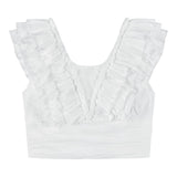 Fun & Fun Top Giromanica Tinta Unita con Rouches per Bambina FNCJSH00983 BIANCO FUN & FUN 