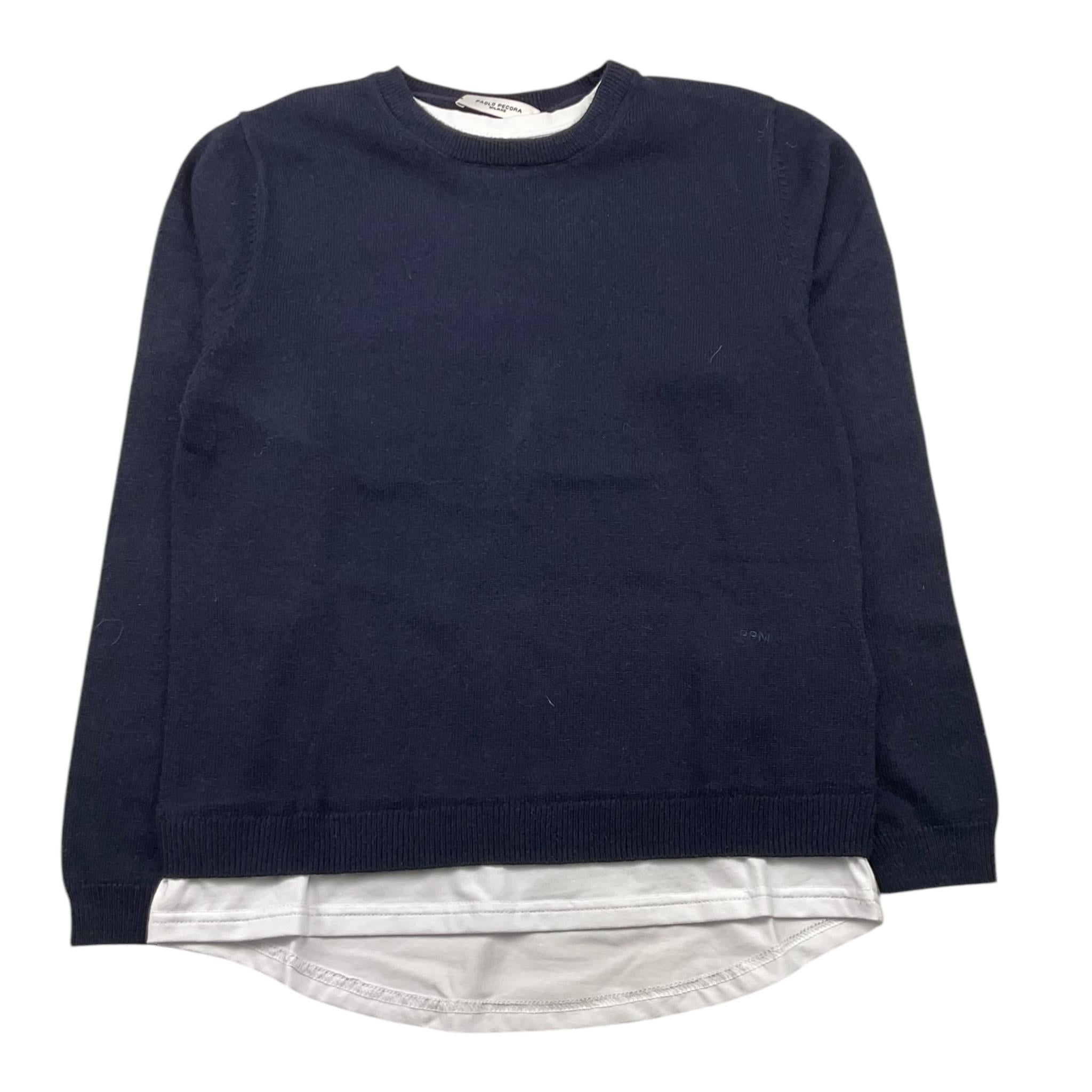 PAOLO PECORA maglia girocollo tinta unita con finta shirt Blu per Bambino PP4095 BLU PAOLO PECORA 
