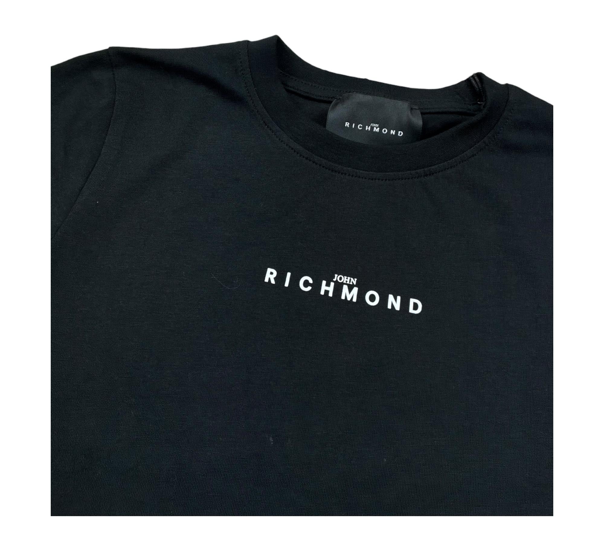 John Richmond T-Shirt Girocollo Tinta Unita con Logo per Bambino RBP26005TS NERO JOHN RICHMOND 