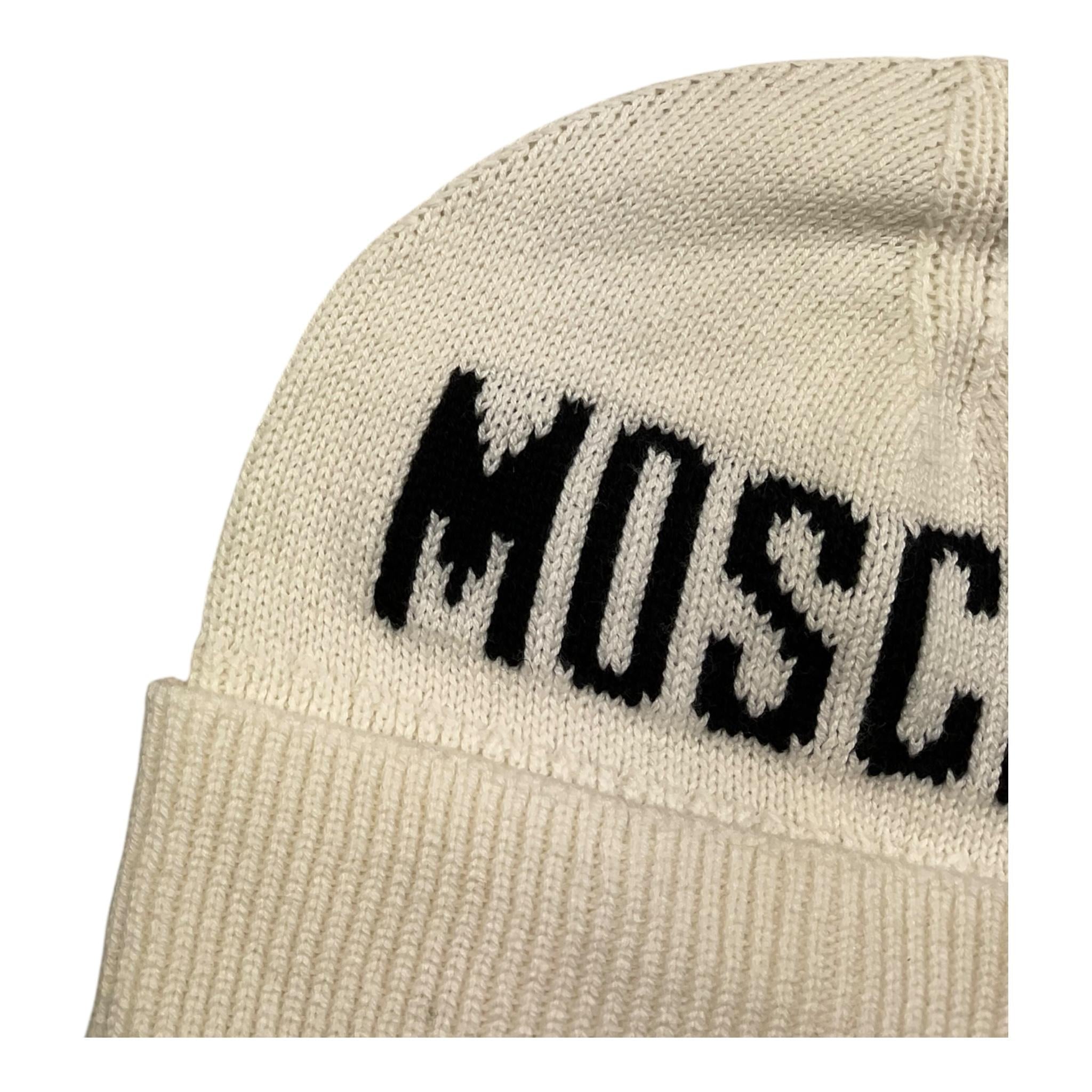 MOSCHINO cappello tinta unita con logo Panna per Bambino HUX02F PANNA MOSCHINO 