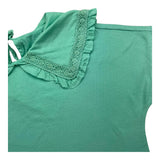 Zhoe &amp; Tobiah Solid Color T-Shirt With Collar Aqua Green For Girls