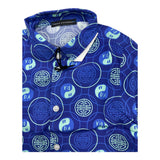 Daniele Alessandrini Plain Shirt with Blue Pattern for Boys
