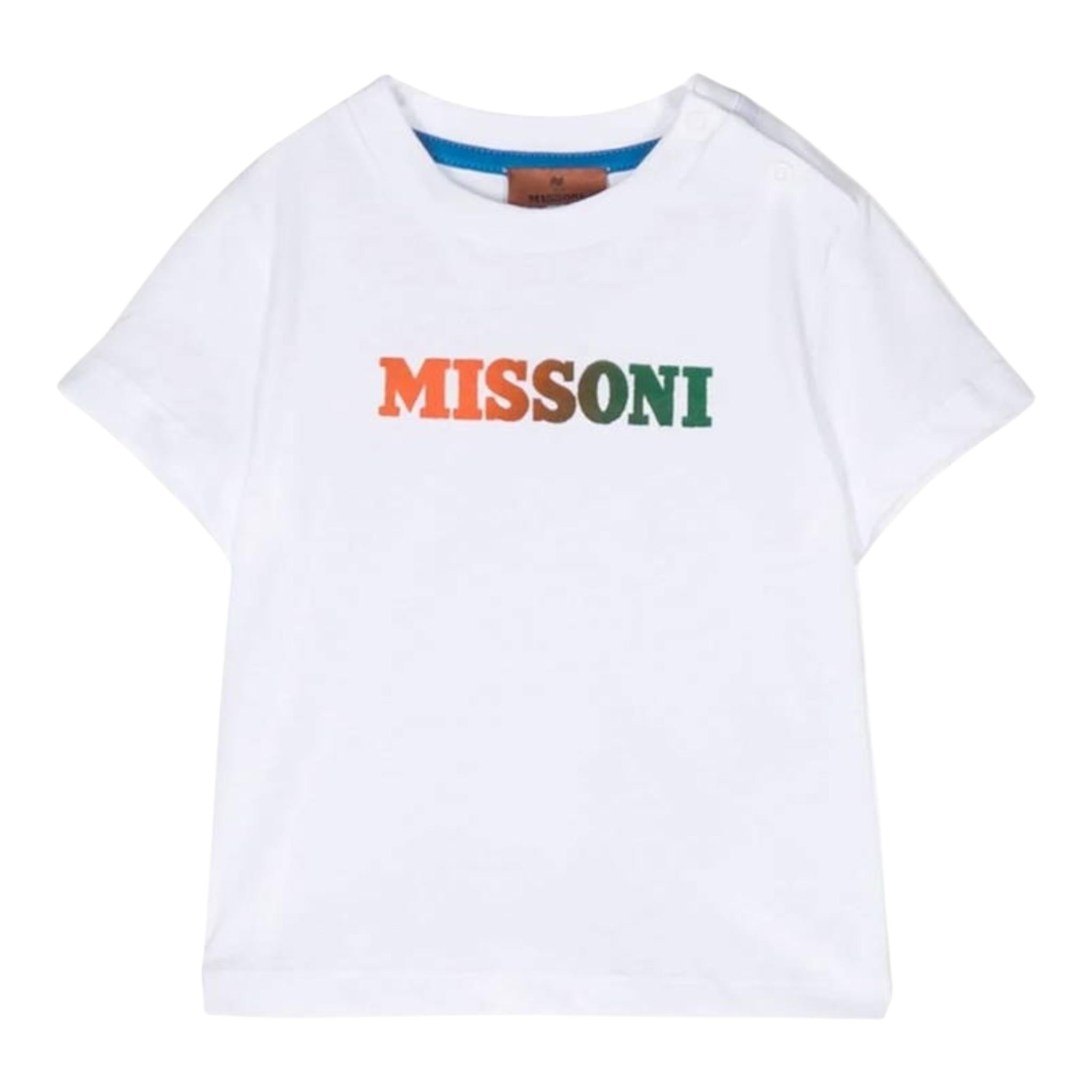 MISSONI t-shirt girocollo tinta unita con stampa in contrasto Bianco per Neonato MT8501 BIANCO MISSONI 