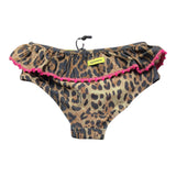 4Giveness Brown Spotted Print Solid Color Swimsuit for Girls