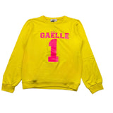 Gaelle Solid Color Crewneck Sweatshirt With Yellow Print For Girls