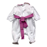 Baby Vip Onesie Solid Color With Openwork And White Belt For Newborn