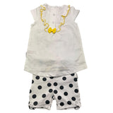 Kangaroo 3 Piece Set White Tank-Short for Baby Girl