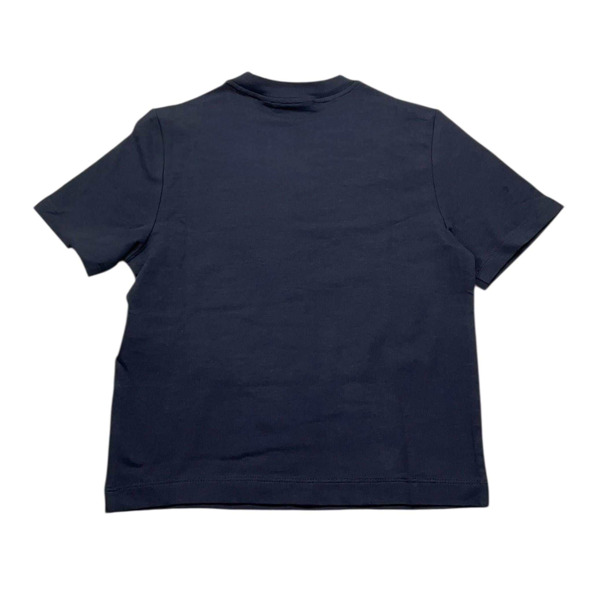 Emporio Armani T-Shirt Girocollo Tinta Unita con Logo per Bambino 7B000093 NERO EMPORIO ARMANI 