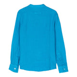Paolo Pecora Long Sleeve Shirt Solid Color Korean Collar Light Blue For Boys