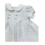 Le Bebe Abito Mezza Manica Tinta Unita con Ricami per Neonata LBG6384 BIANCO LE BEBE 