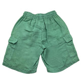 Daniele Alessandrini Solid Color Bermuda Shorts With Elastic Waist Green For Boys