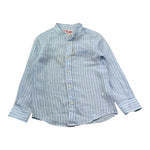 Saint Barth Camicia Manica Lunga Tinta Unita con Fantasia A Righe per Bambino 00858L AZZURRO SAINT BARTH 