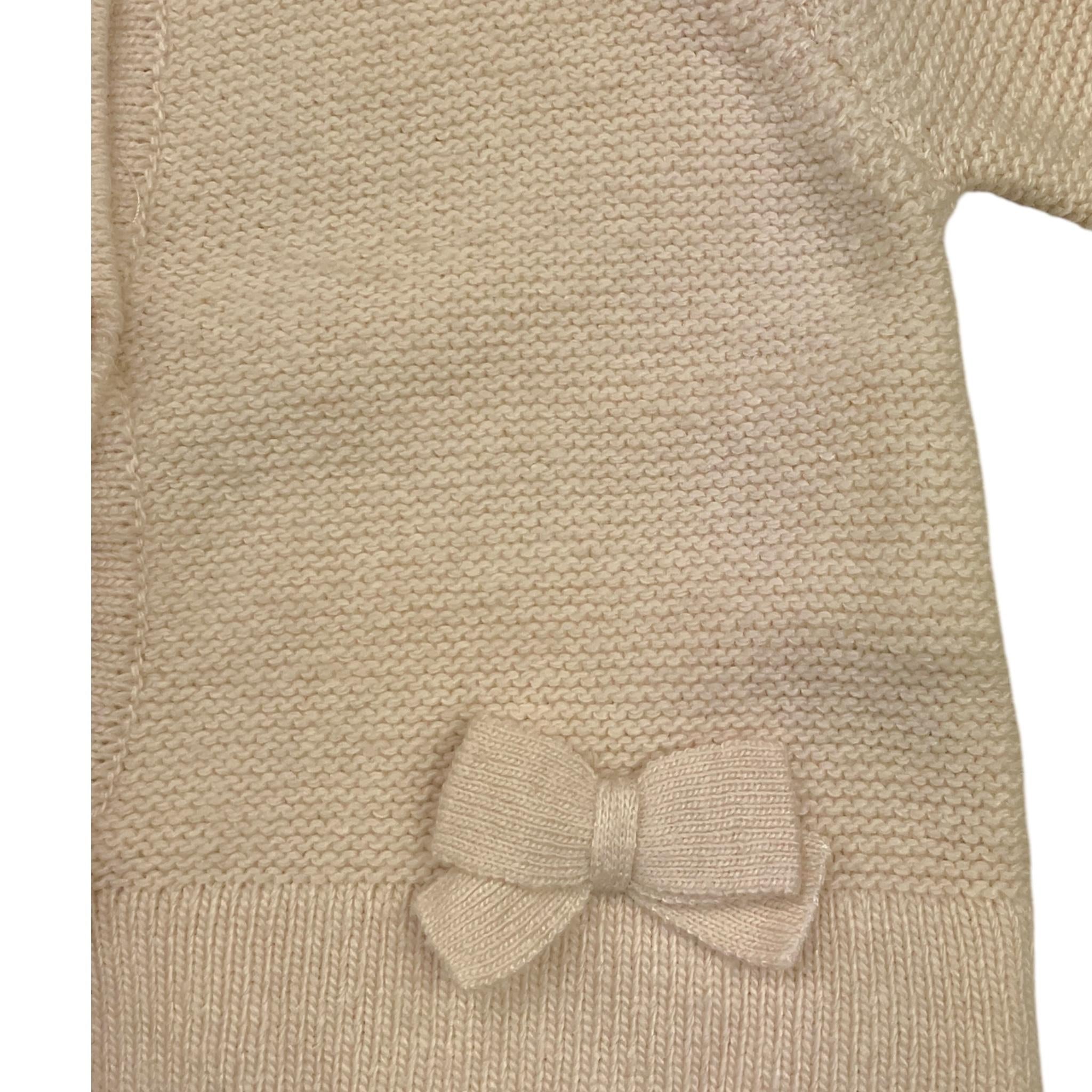MINI BANDA cardigan tinta unita con fiocchi Beige per Neonata A740 BEIGE MINI BANDA 