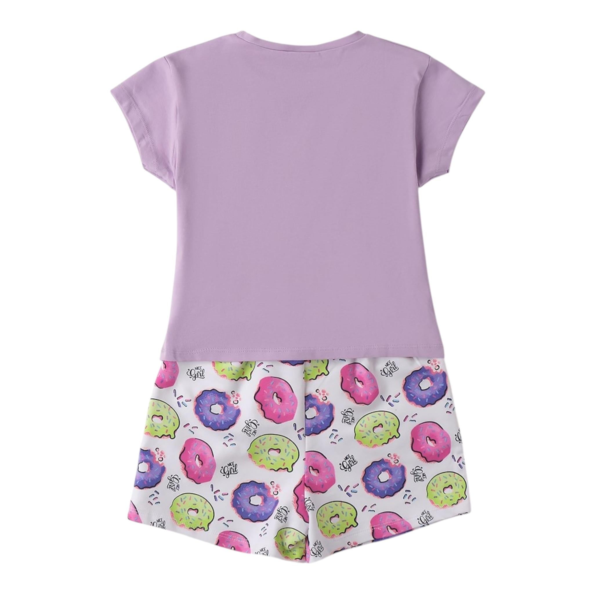 Sarabanda Completo T-Shirt-Short per Bambina 0B2555 VIOLA SARABANDA 