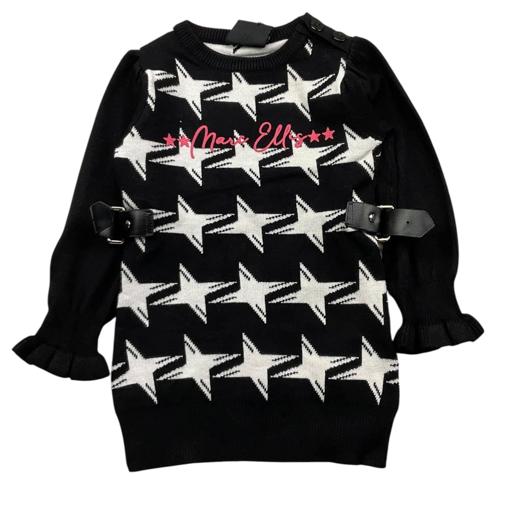 MARC ELLIS abito tinta unita mezza manica con stampa Nero per Neonata JMNDR15560 NERO MARC ELLIS 