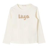 Liu Jo Shirt Tinta Unita Girocollo con Brillantini per Neonata KF4069X PANNA LIU JO 