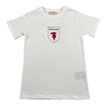 Trussardi T-Shirt Girocollo Tinta Unita con Logo per Bambino TBP26030TS BIANCO TRUSSARDI 