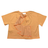 Dixie Solid Color Crew Neck T-Shirt Peach For Girls