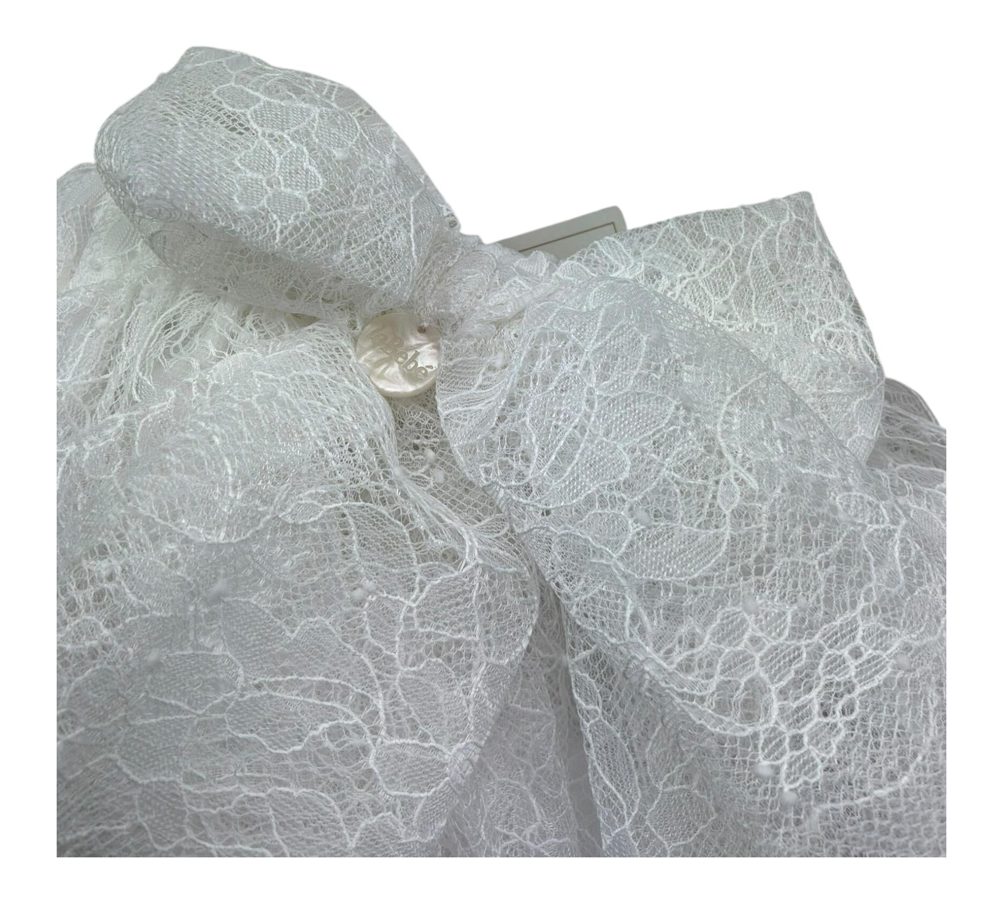 Le Bebe Gonna Tinta Unita con Ricami per Neonata LBG6395 BIANCO LE BEBE 