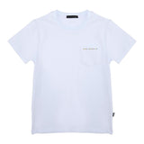 Daniele Alessandrini Solid Color Crew Neck T-Shirt With Pocket White For Boys