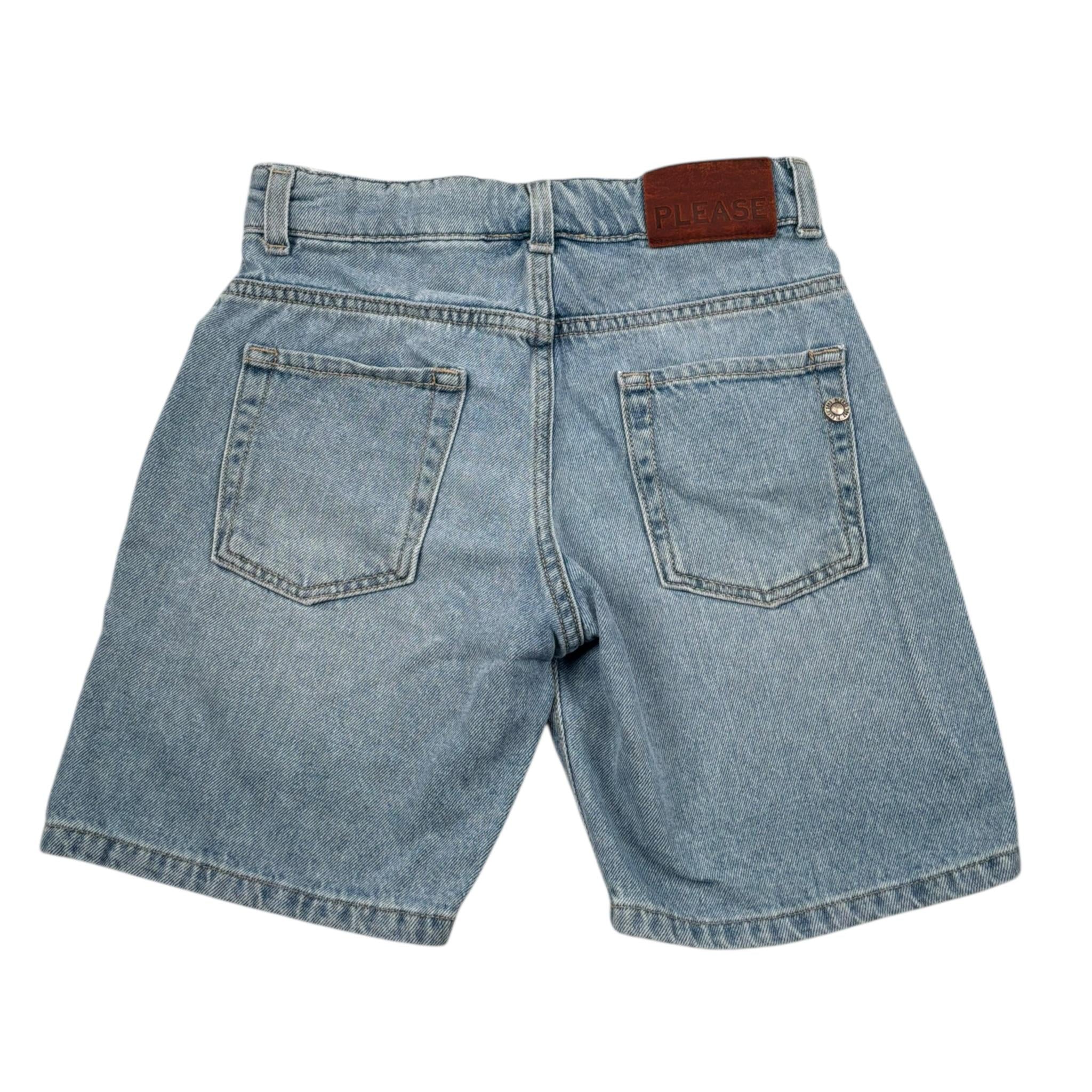 Please Bermuda In Denim Tinta Unita per Bambino RB10W27B72 AZZURRO PLEASE 