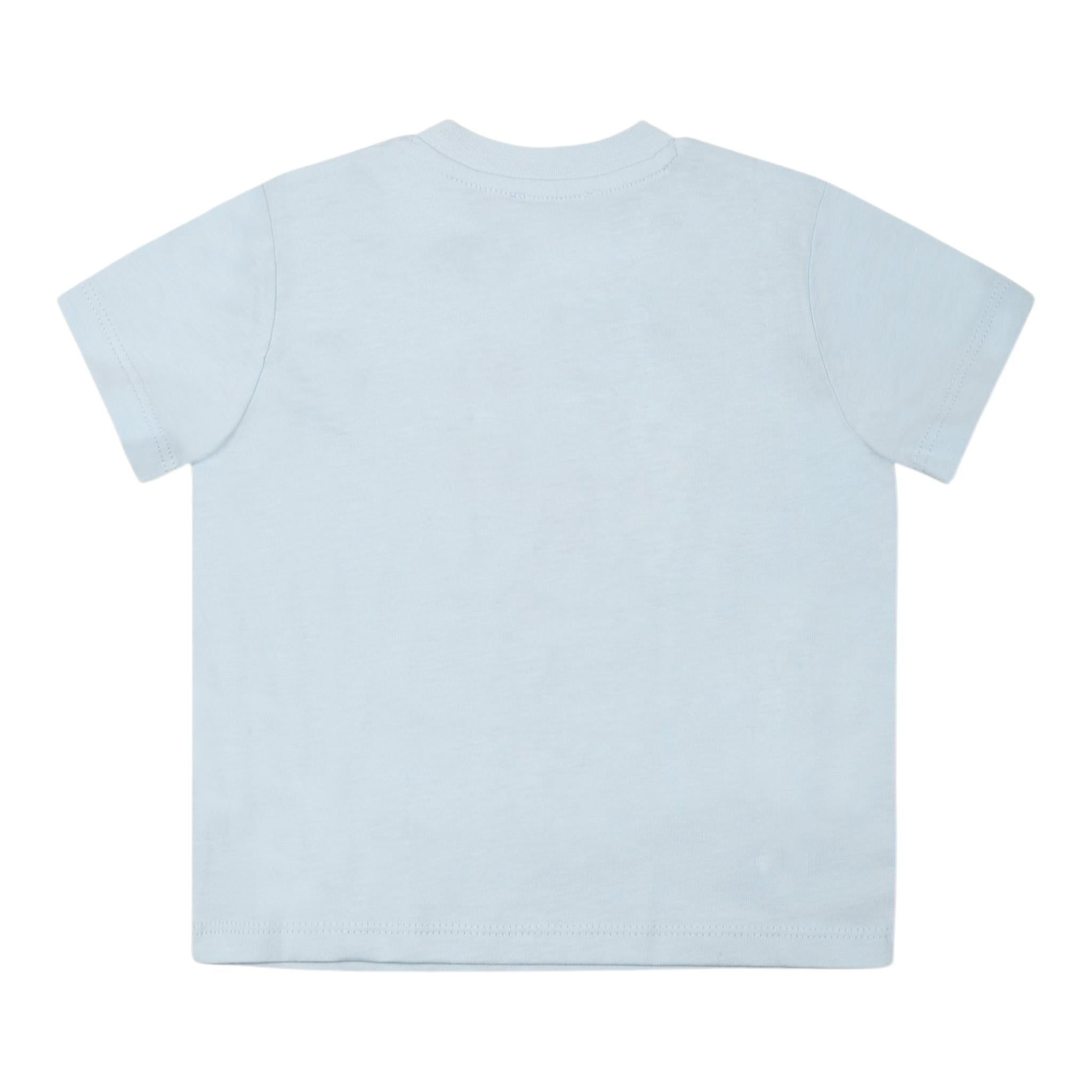 Kenzo T-Shirt Girocollo Tinta Unita con Stampa per Neonato K60977 AZZURRO KENZO 