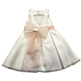 Bella Brilli Solid Color Ceremony Dress With White Belt For Baby Girl