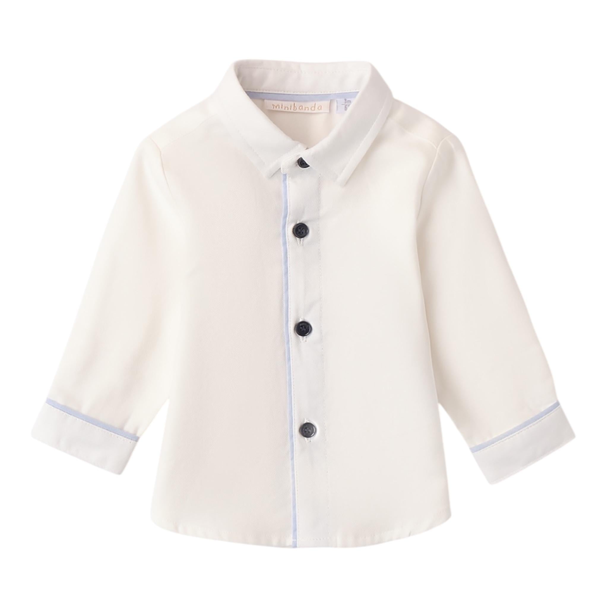 MINI BANDA camicia tinta unita manica lunga Bianco per Neonato A601 BIANCO MINI BANDA 