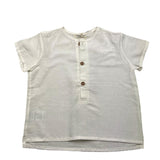 @Madilly White Crew Neck Solid Color T-Shirt For Kids
