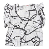 Liu Jo Plain Half Sleeve Shirt With Contrasting Prints White For Girls
