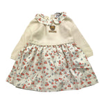 MOSCHINO abito tinta unita con fantasia fiori Panna per Neonata MDV0CZ PANNA MOSCHINO 